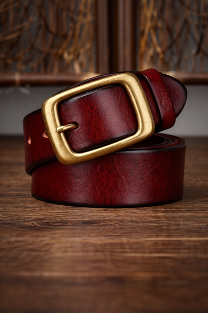 Retro Cowskin Leather Belt