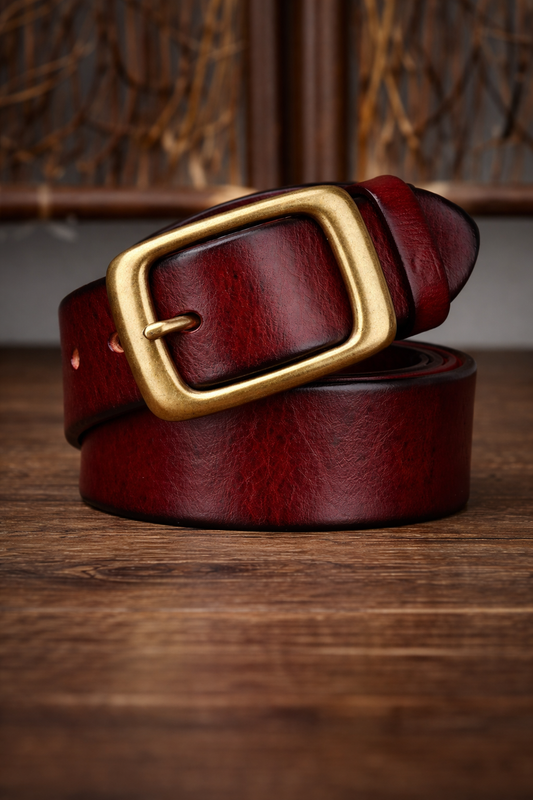 Retro Cowskin Leather Belt