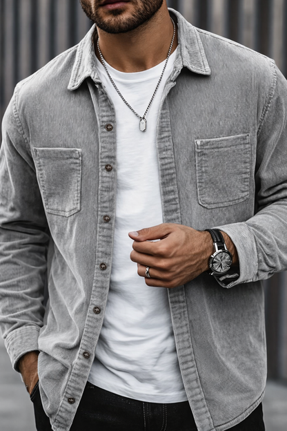 Corduroy Casual Shirt Jacket