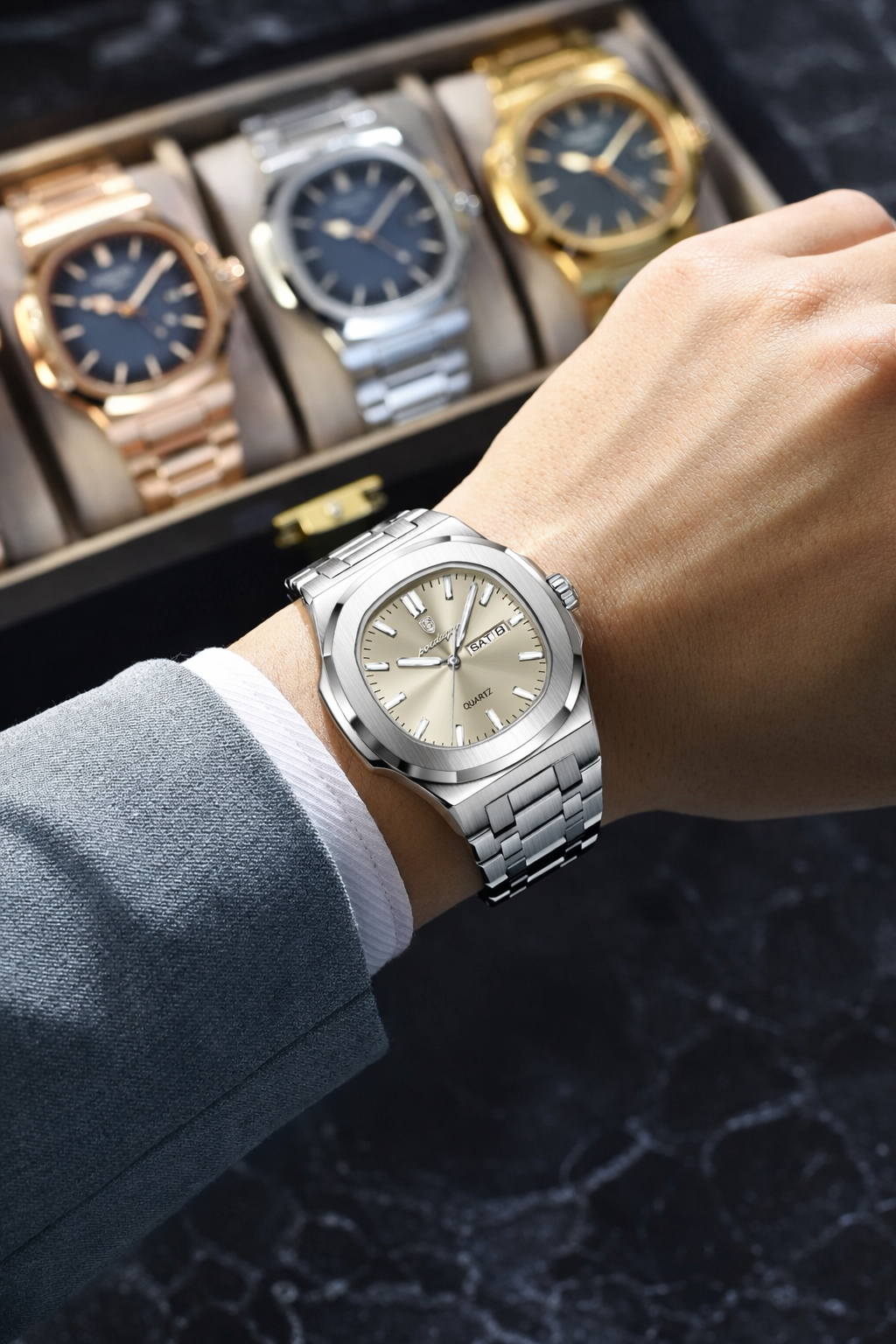 Poedagar Luxury Square Watch