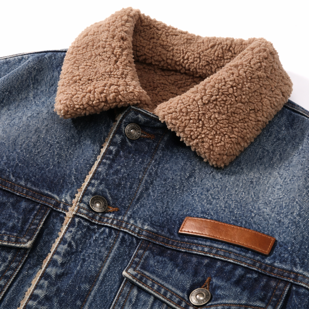 Jacket with Lamb Velvet Collar
