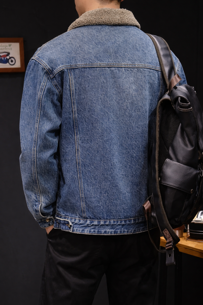 Jacket with Lamb Velvet Collar