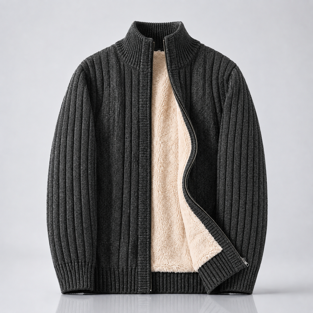Men's Plus Turtleneck Cardigan