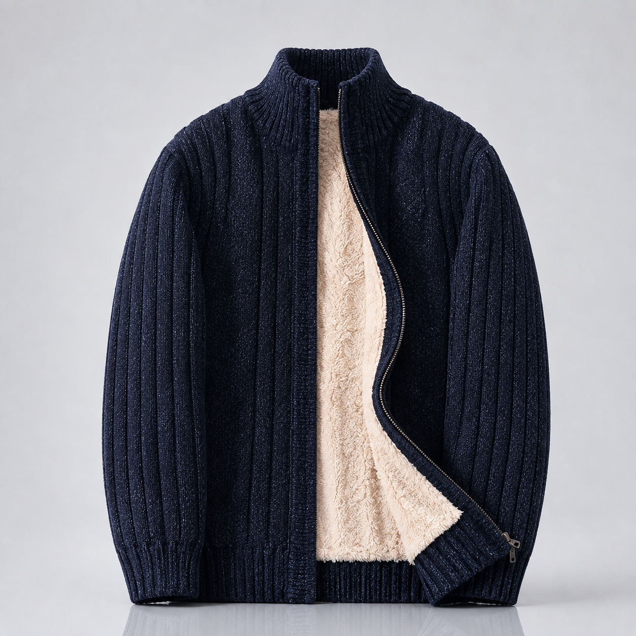 Men's Plus Turtleneck Cardigan