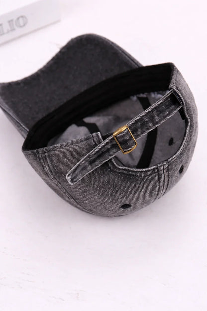 Embroidered Denim Baseball Cap