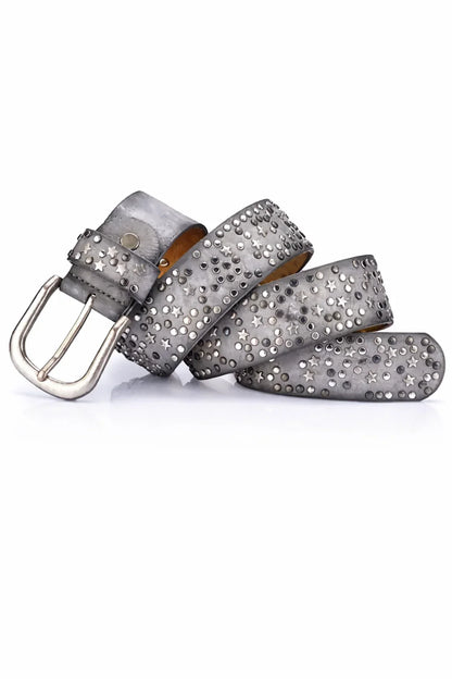 Vintage Star Rivet Leather Belt