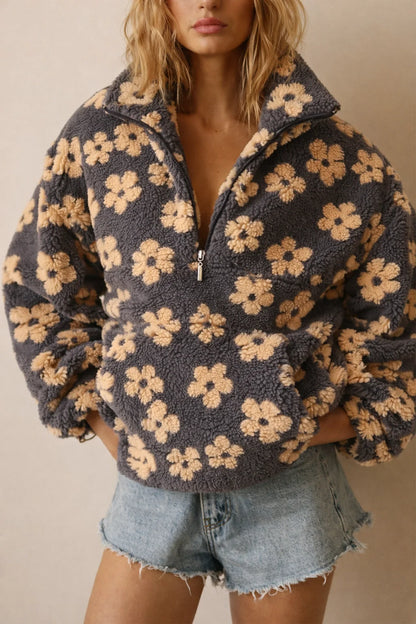 Floral Luxe Zip Hoodie