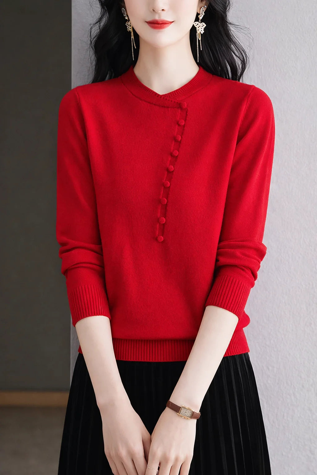 Classic Stand Collar Knit