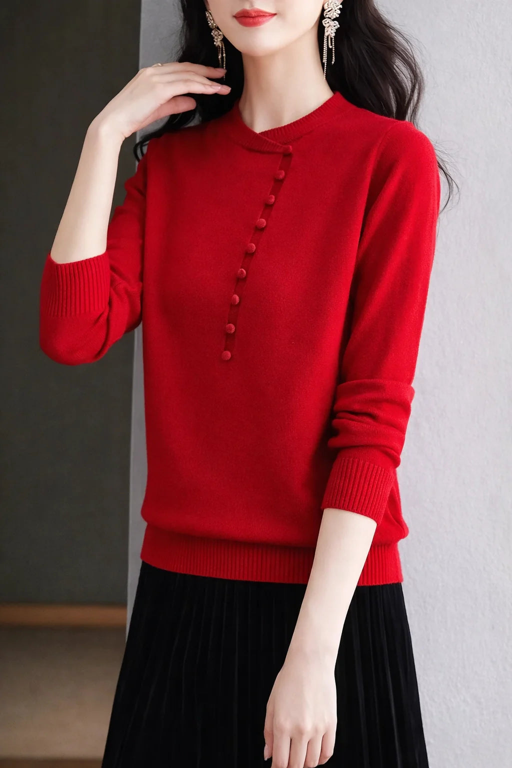 Classic Stand Collar Knit