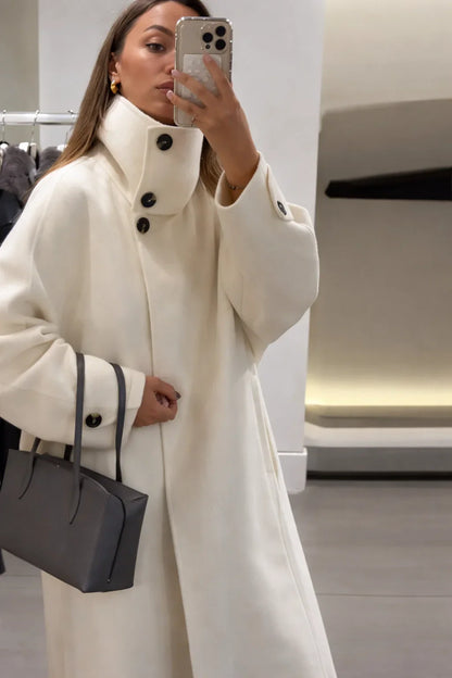 Elegant Stand Collar Overcoat