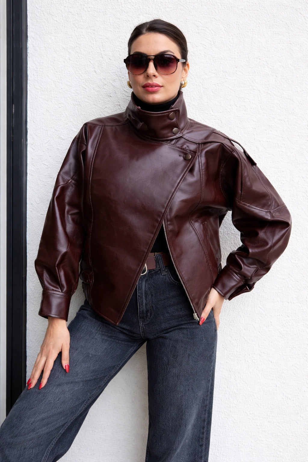 Faux Leather Moto Jacket