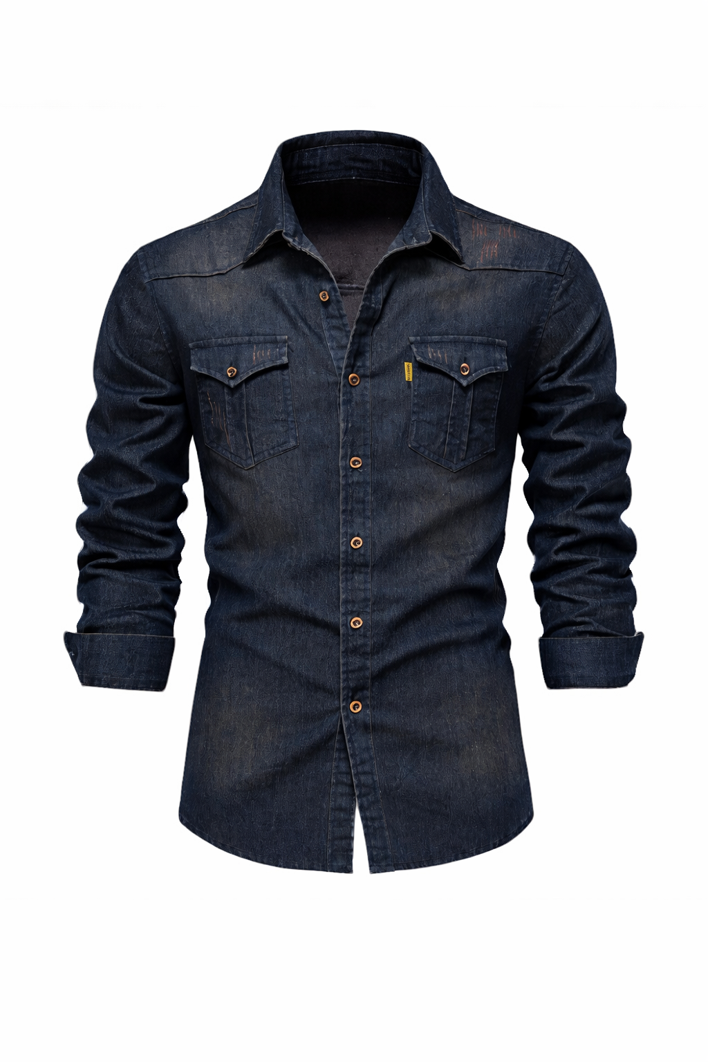 Elastic Cotton Denim Shirt
