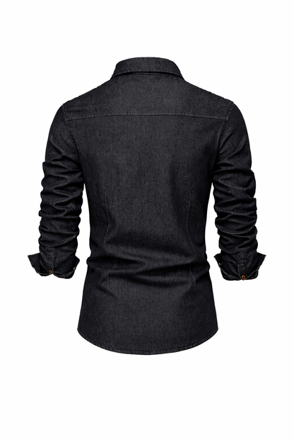 Elastic Cotton Denim Shirt