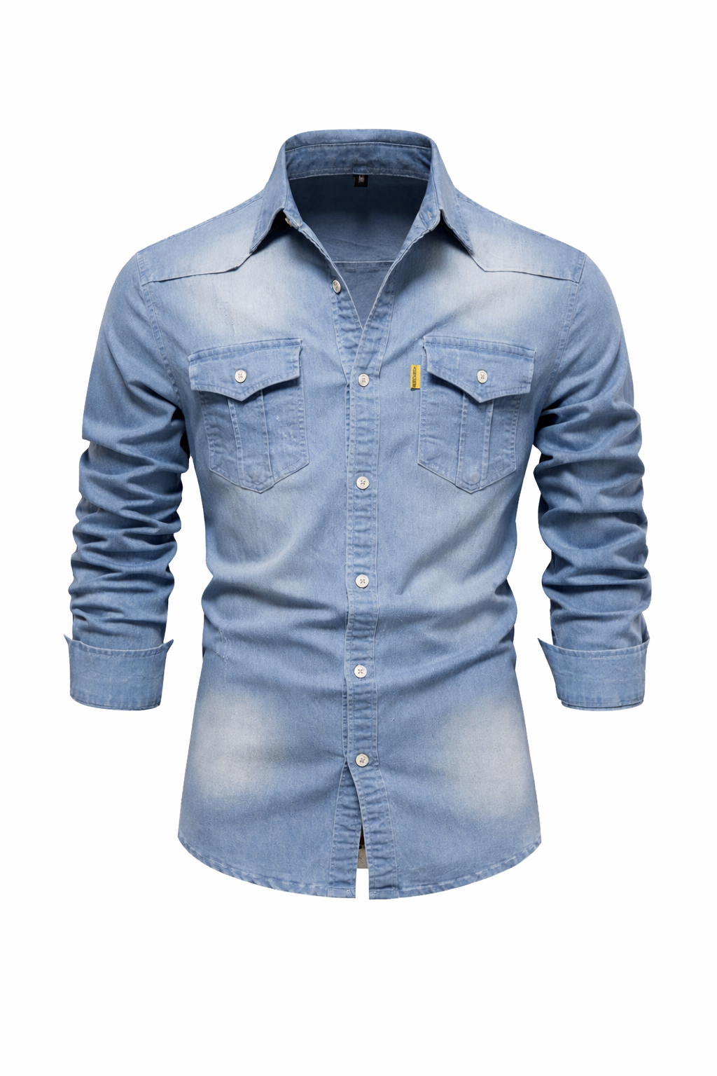 Elastic Cotton Denim Shirt