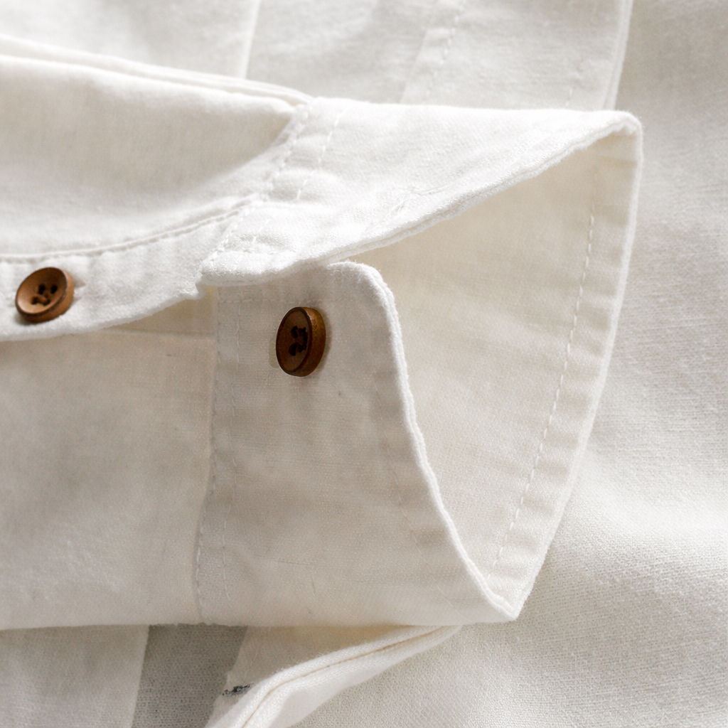 Linen Stand Collar Casual Shirt