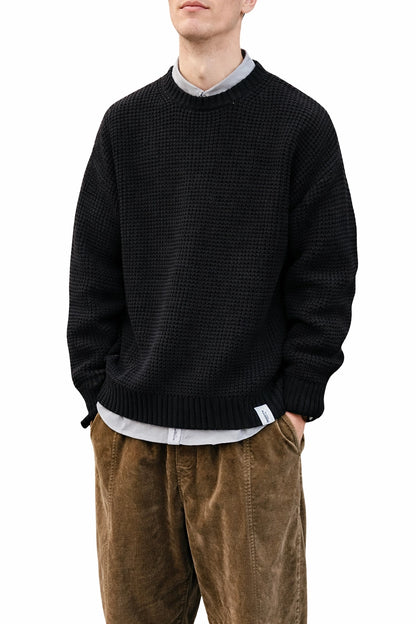 Waffle Knit Crew Sweater