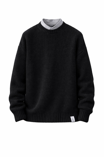 Waffle Knit Crew Sweater