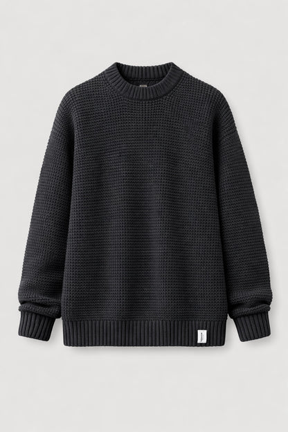 Waffle Knit Crew Sweater