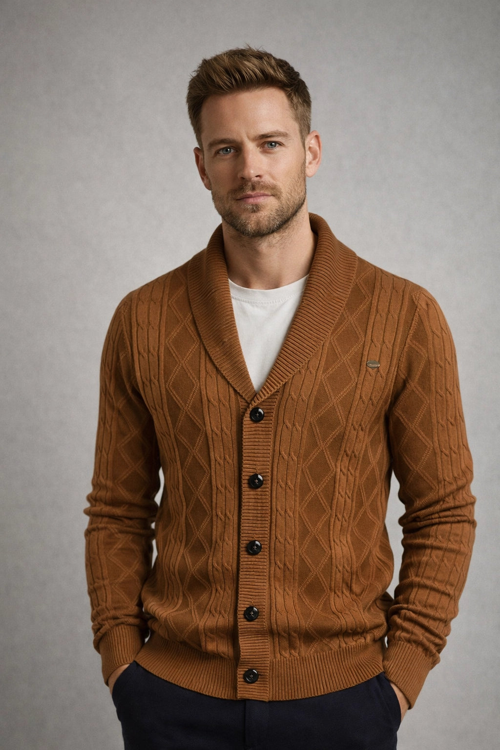 Harlington Argyle Knit Cardigan
