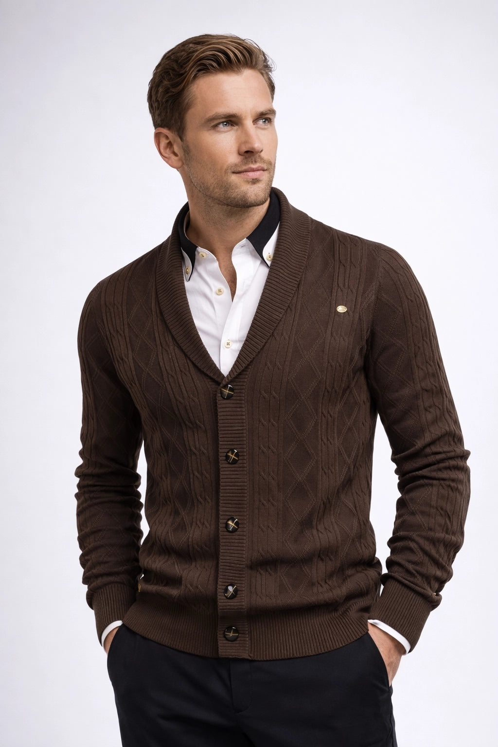 Harlington Argyle Knit Cardigan