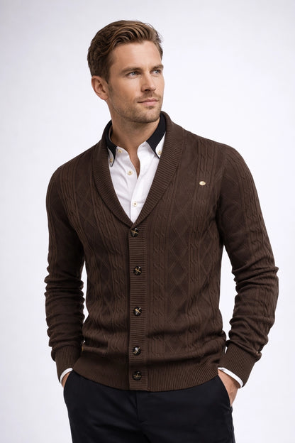 Harlington Argyle Knit Cardigan