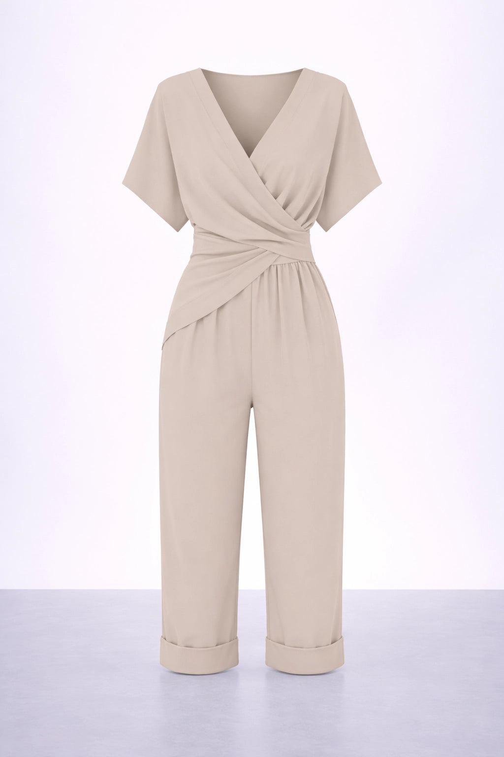 Pleated V-Neck Modern Set