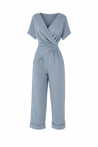 Pleated V-Neck Modern Set