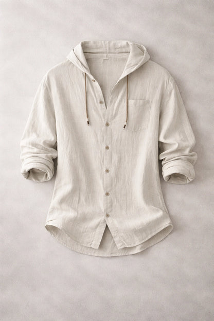 Coastal Linen Hooded Shirt