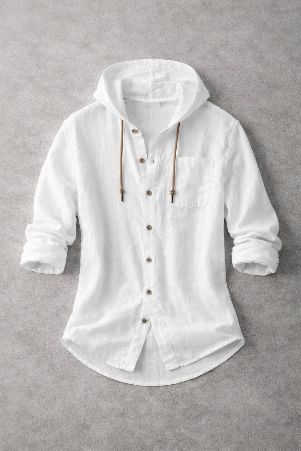 Coastal Linen Hooded Shirt