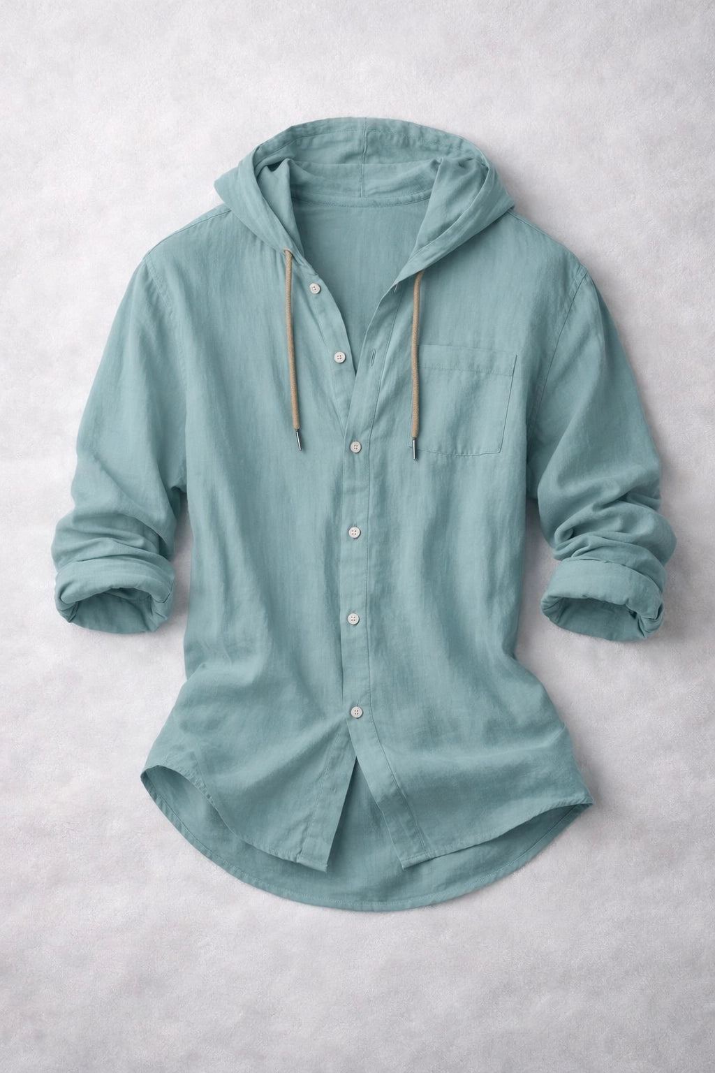 Coastal Linen Hooded Shirt