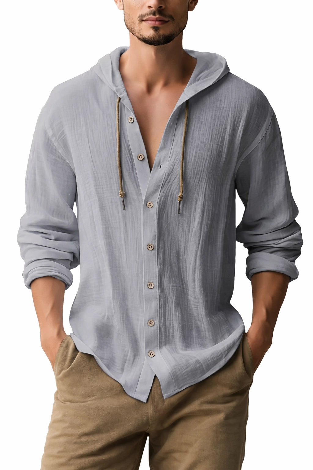 Coastal Linen Hooded Shirt