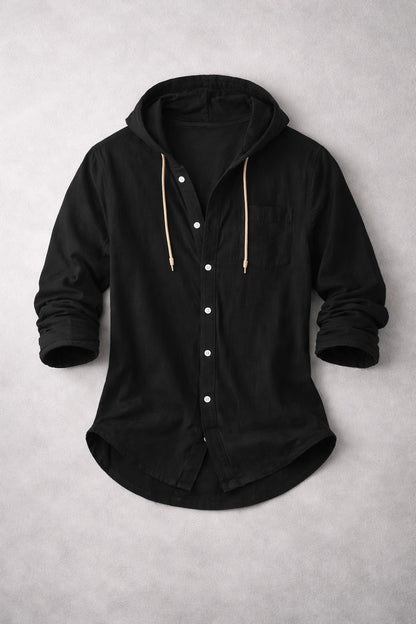 Coastal Linen Hooded Shirt
