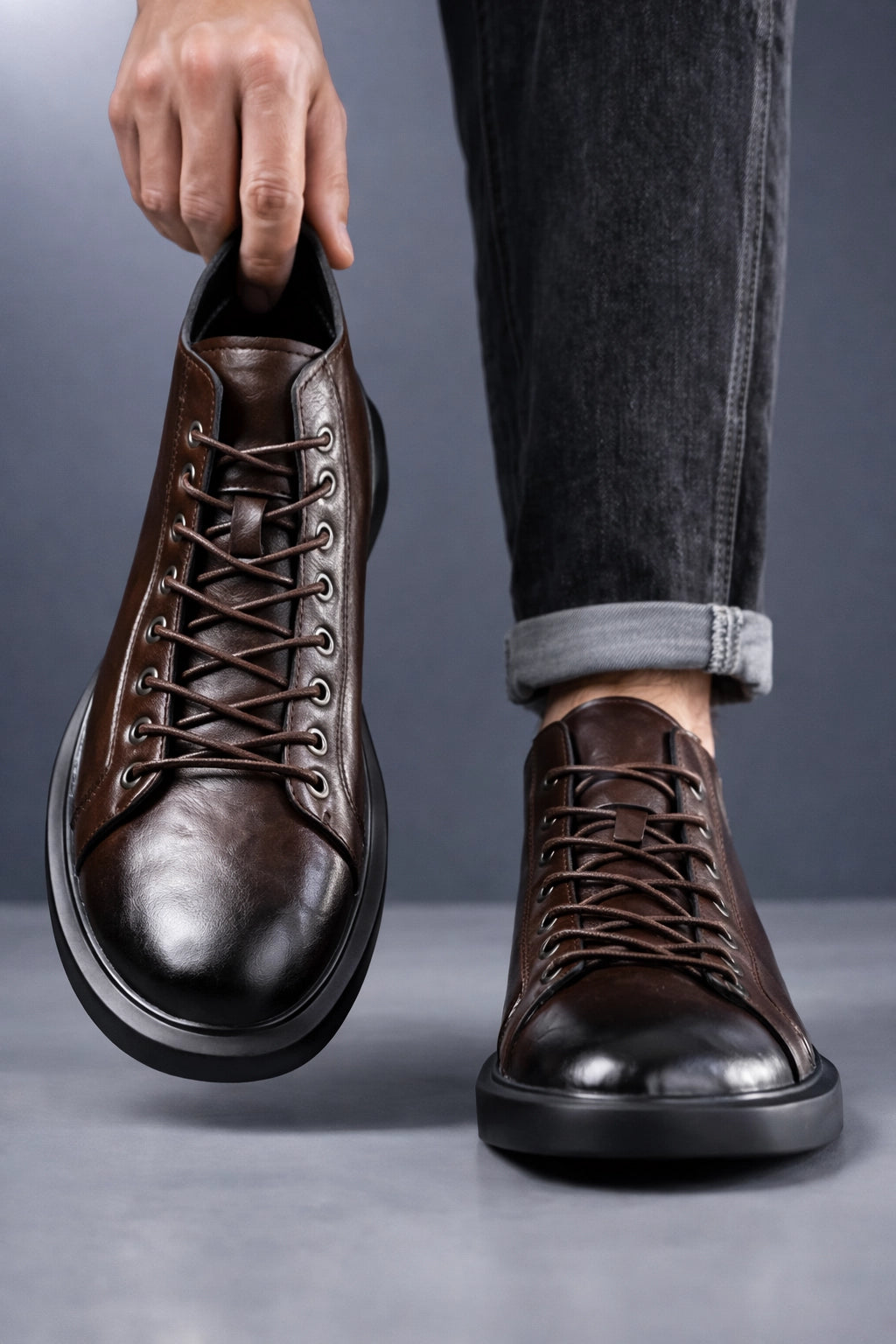 Artisan Leather Loafer Boots