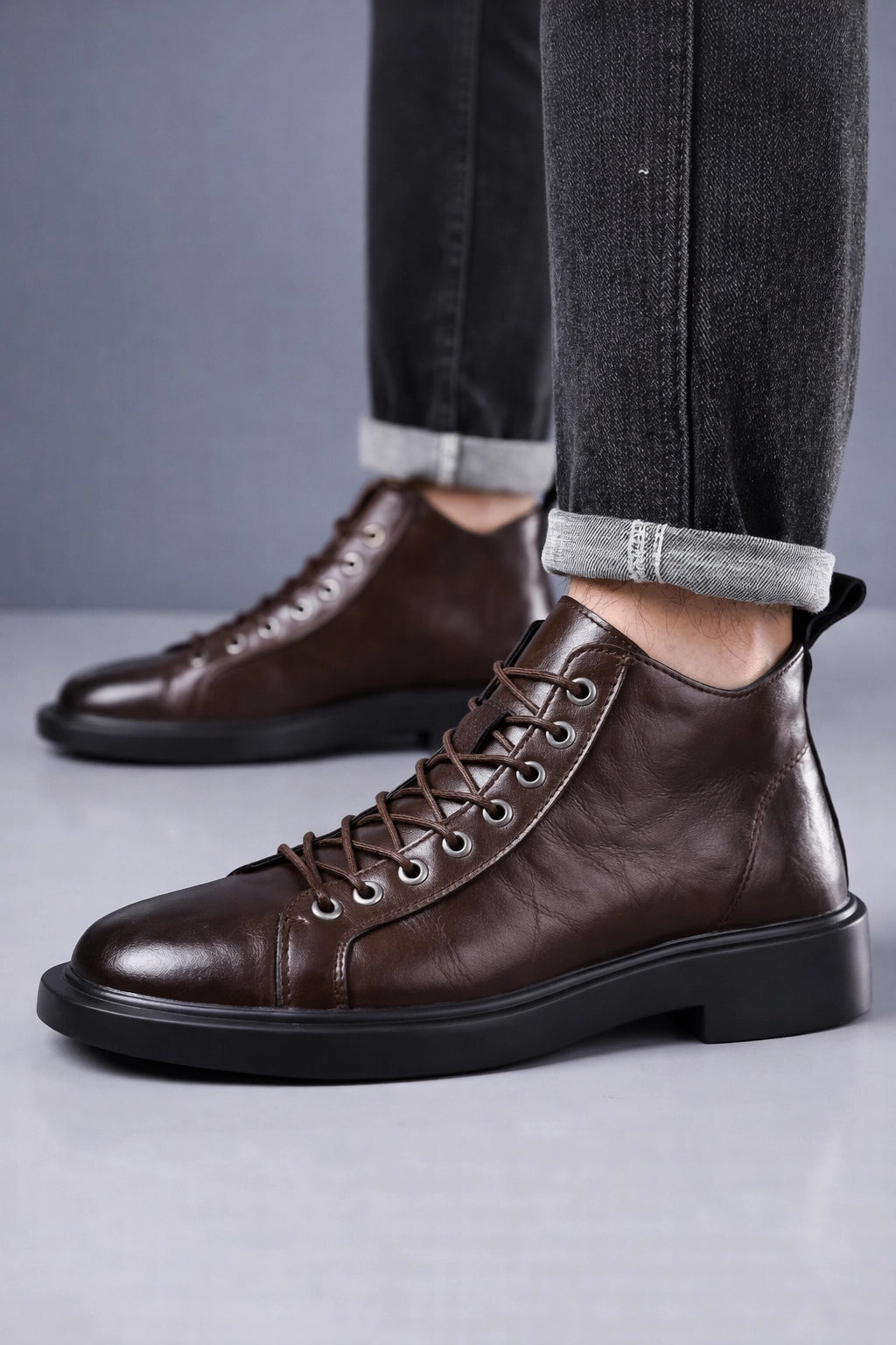 Artisan Leather Loafer Boots