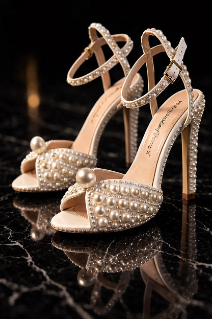 Celestia Pearl Crystal Heels