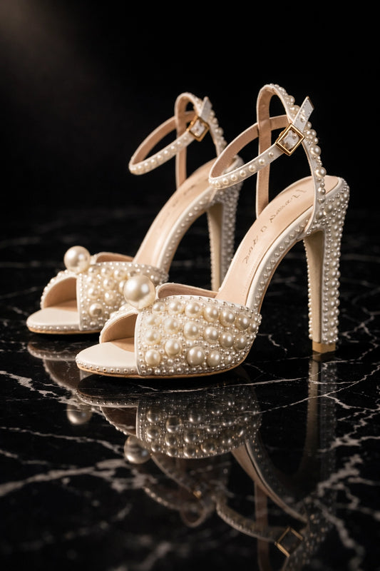 Celestia Pearl Crystal Heels