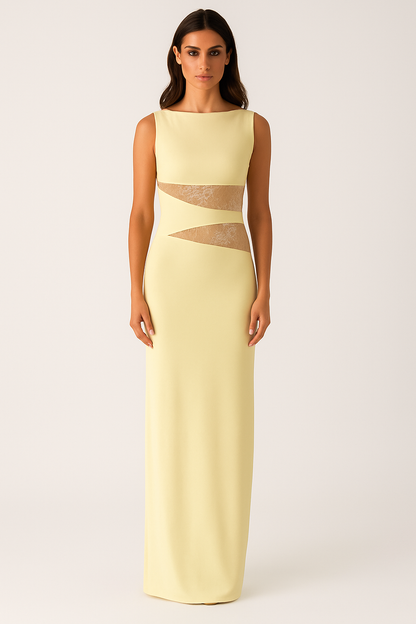 Lace Patchwork Backless Bodycon Dress