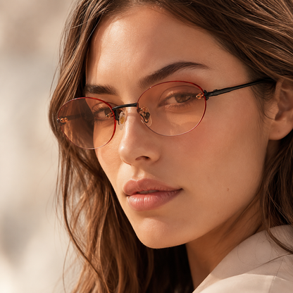 Oval Rimless Sunglasses