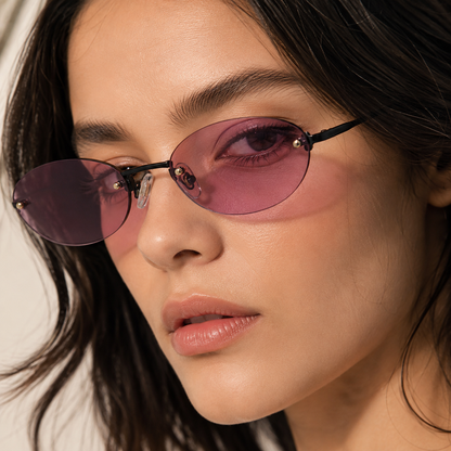 Oval Rimless Sunglasses