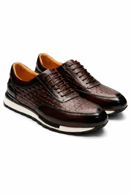 Woven Leather Casual Shoes