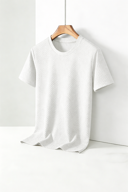 Waffle Knit Short Sleeve T-Shirt