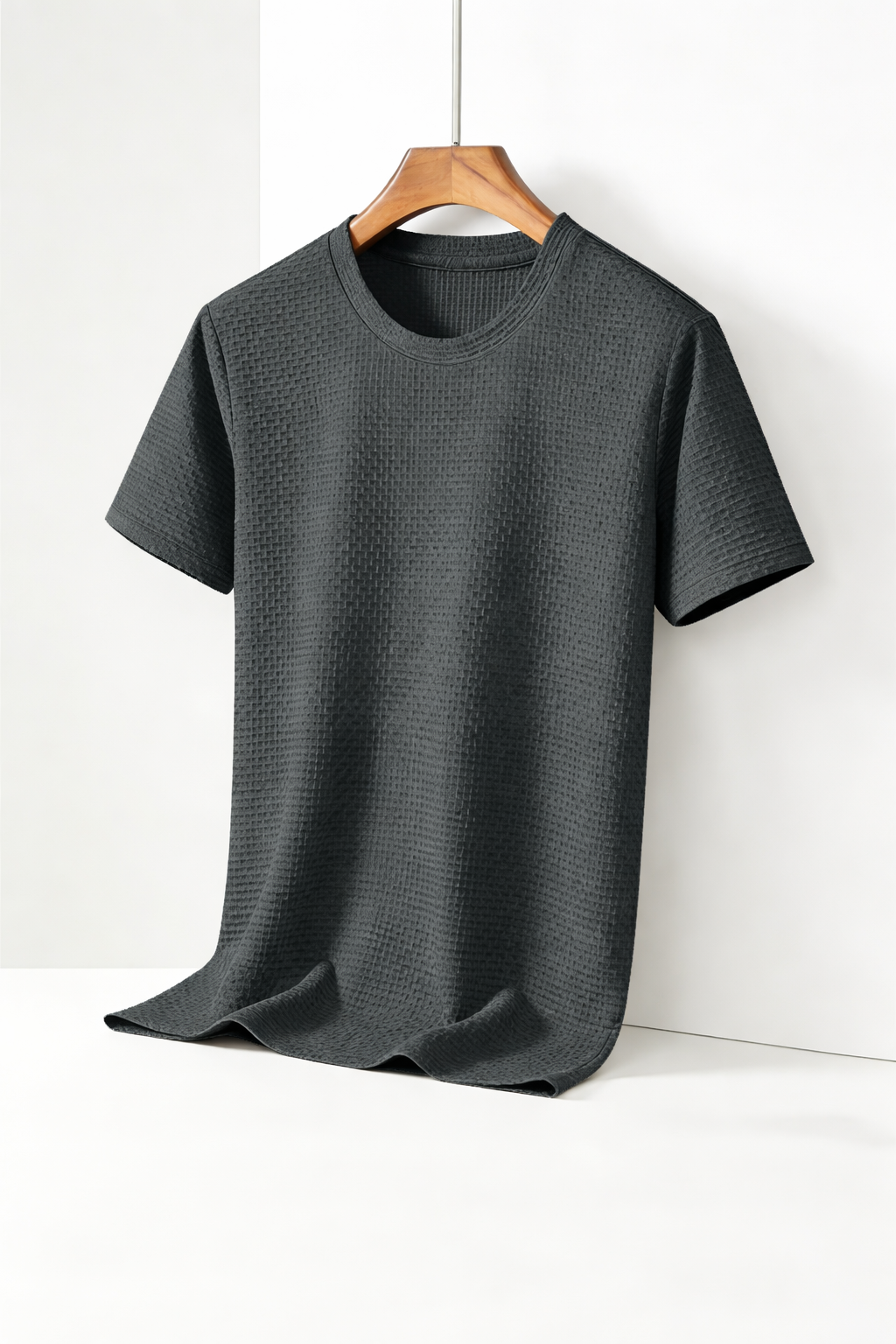 Waffle Knit Short Sleeve T-Shirt