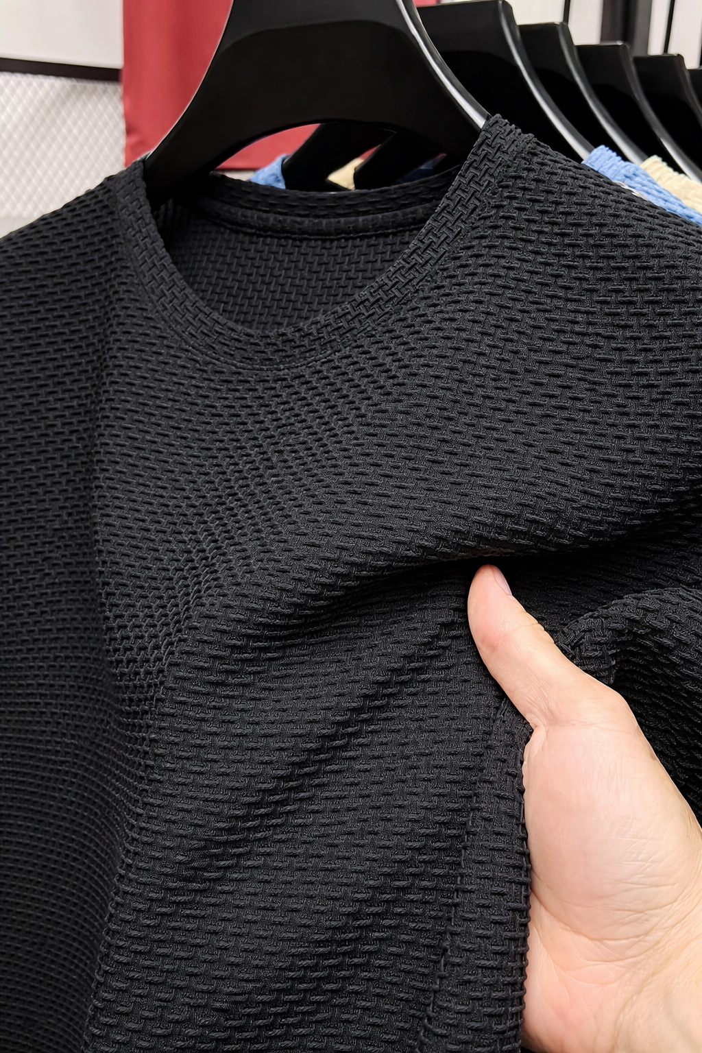 Waffle Knit Short Sleeve T-Shirt