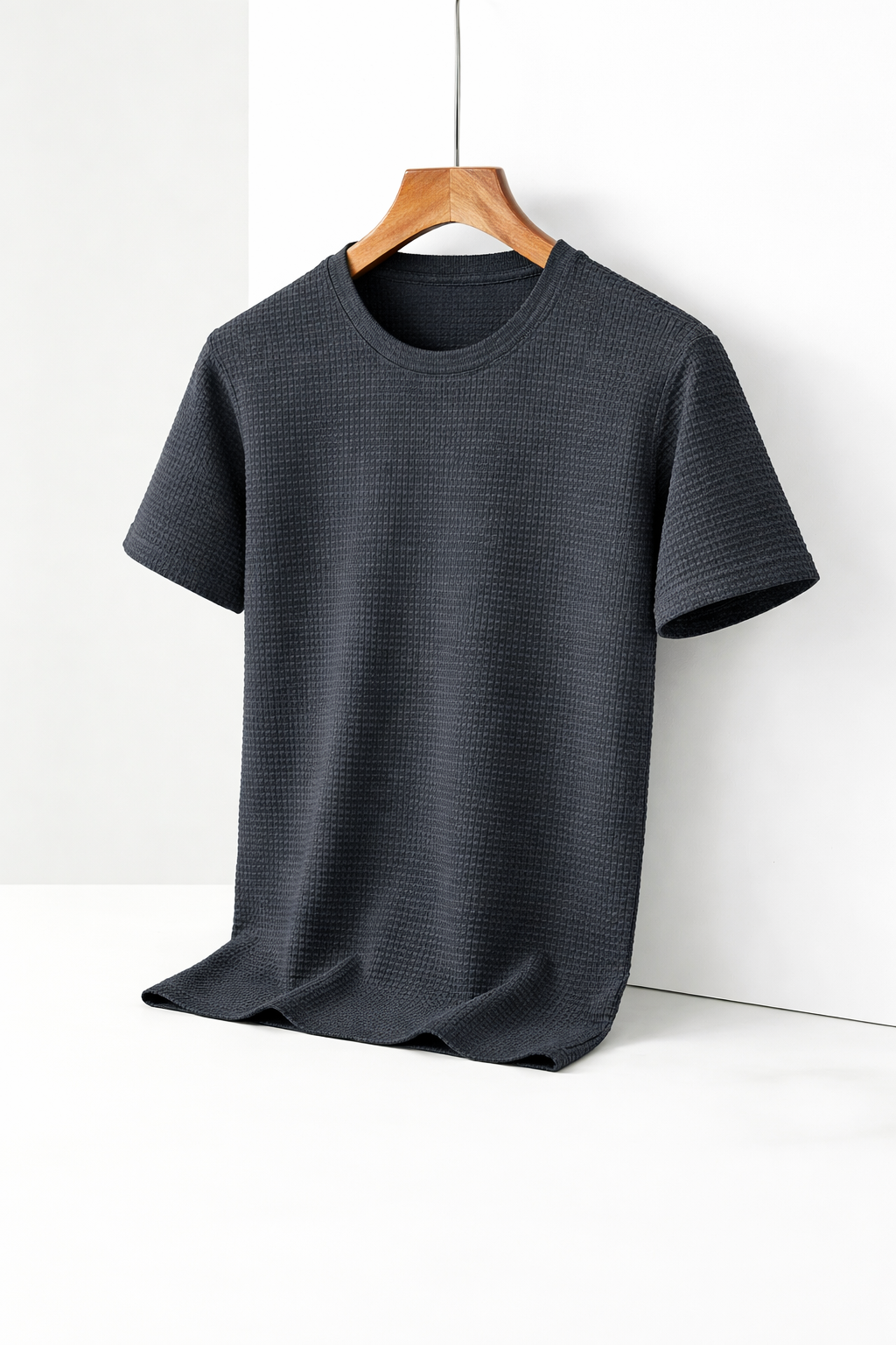 Waffle Knit Short Sleeve T-Shirt