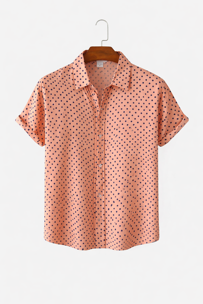 Casual Polka Dot Sleeve Shirt