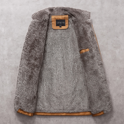 Men's Faux Fur Collar Overcoat