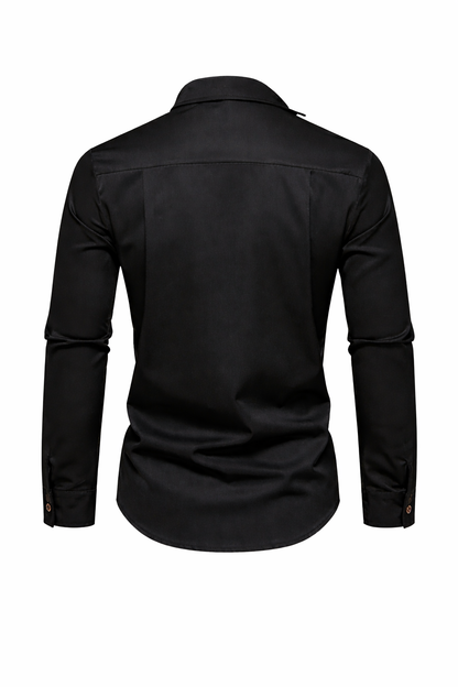 Stand Collar Irregular Button Shirt