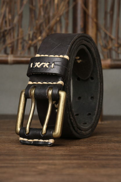 Double Prong Genuine Leather