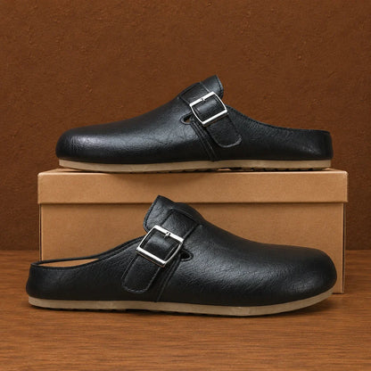 Unisex Leather Cork Clogs