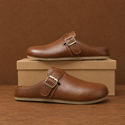 Unisex Leather Cork Clogs